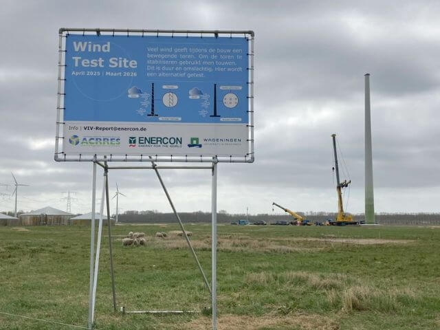 Wind test site van Enercon in Lelystad