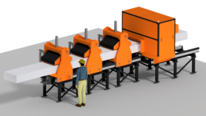 Getekende weergave van de pultrusion machine van Composite Machinery